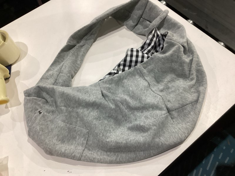 Condition photo showing Good Condition for dog carrier sling - reversible puppy carrier purse with storage pocket, hand-free dog sling carrier for carry small dogs and cats, travel safety harness, dog and cat harness (gray)