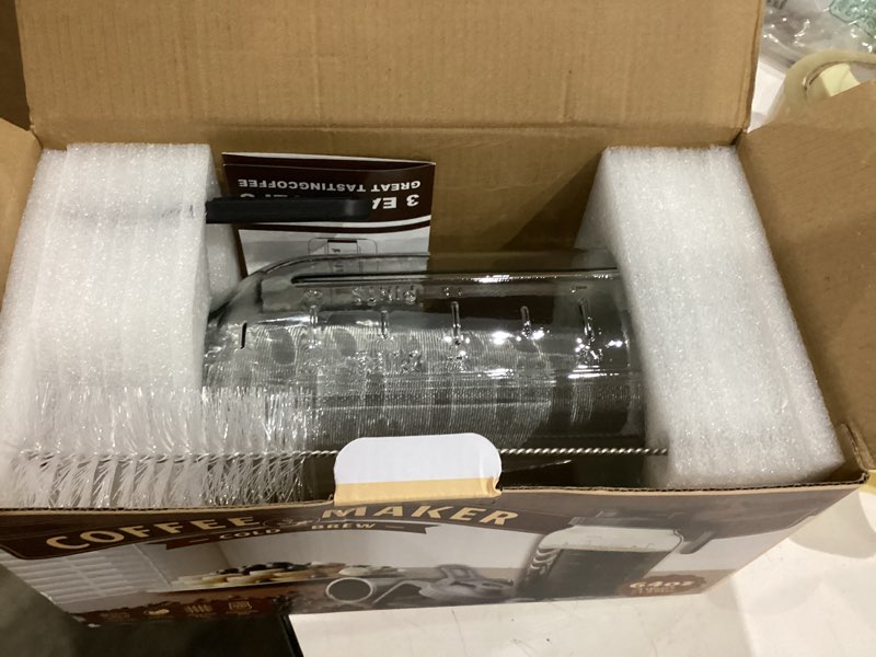 Condition photo showing New/Like New for 64 oz cold brew coffee maker, mason jar pitcher with 304 ss filter | 100?m fine mesh, stainless steel filter, airtight, leakproof, pour flip spout, ergonomic handle, wide mouth, heavy-duty glass