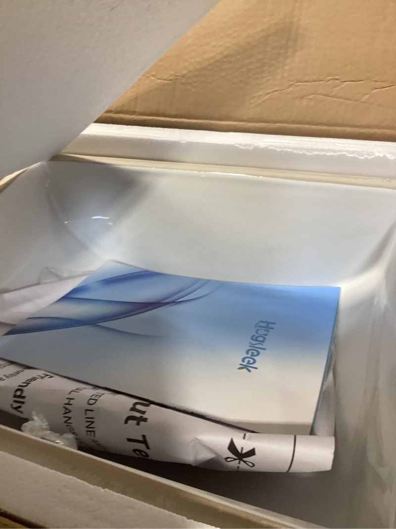 Condition photo showing New/Like New for undermount bathroom sink rectangle, hugsleek interior bowl size 16 x 12 inch white porcelain ceramic vessel sink under counter exterior size 18x14in rectangular bath sink basin lavatory fireclay 16"x12" white undermount