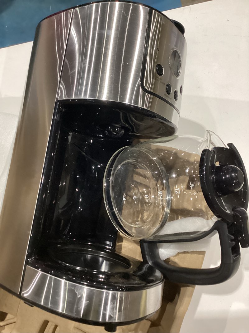 Condition photo showing Good Condition for amazon basics programmable coffeemaker with carafe and reusable filter, stainless steel, 12 cups, black