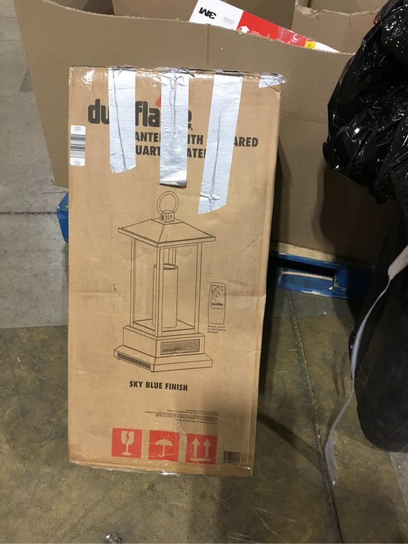Condition photo showing Good Condition for Duraflame 28-3/4" Electric Lantern with Infrared Heat/ Sky Blue