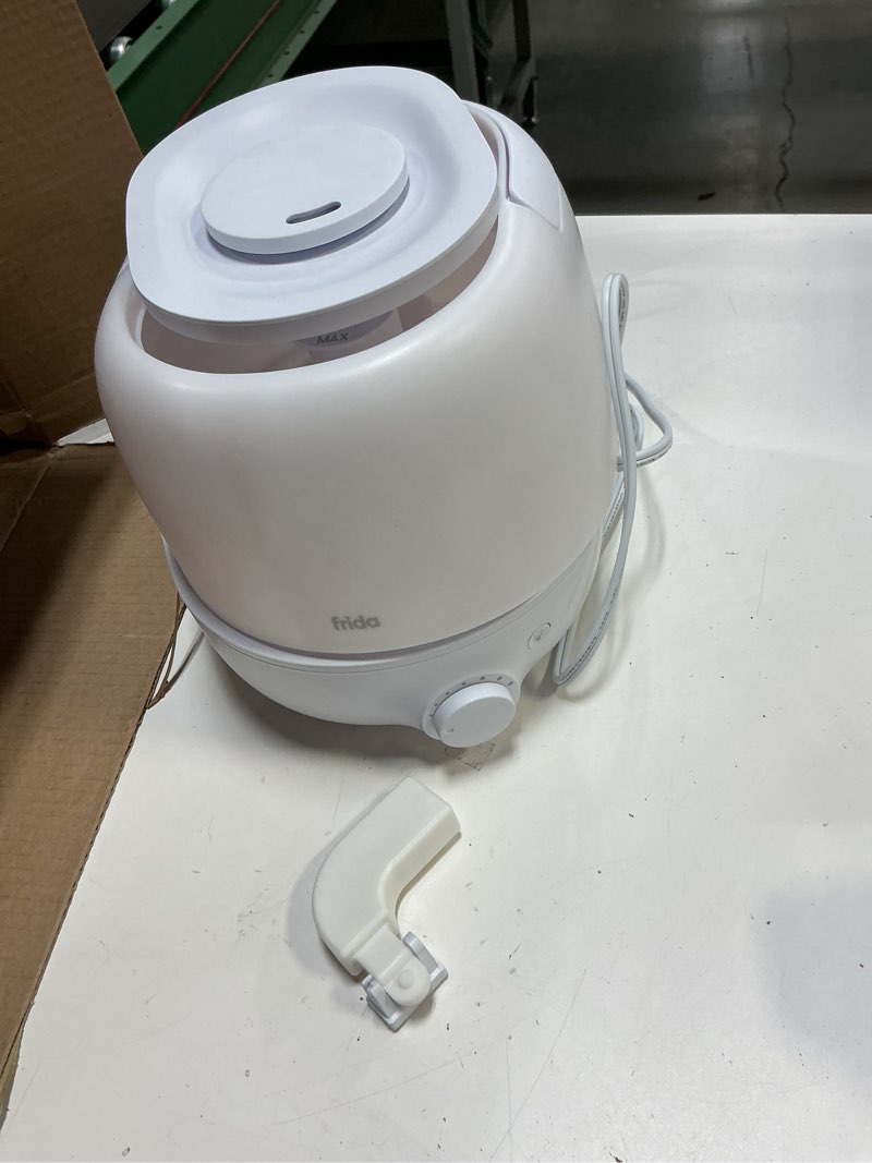Condition photo showing Good Condition for Frida Baby 3-in-1 Cool Mist Humidifier for Large Rooms, Top Fill Humidifier for Bedroom, Allergy Relief, 60 Hour Runtime + Nightlight, Auto Shut-Off, Quiet, Carry Handle, Essential Oil Diffuser 0.6 Gallon Tank