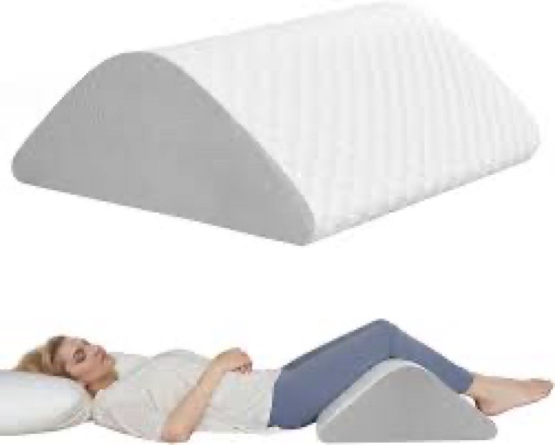 Vomiliku Knee Wedge Pillow for Back Sleeping, Leg Elevation for Post Surgery Recovery, 8" Triangle L