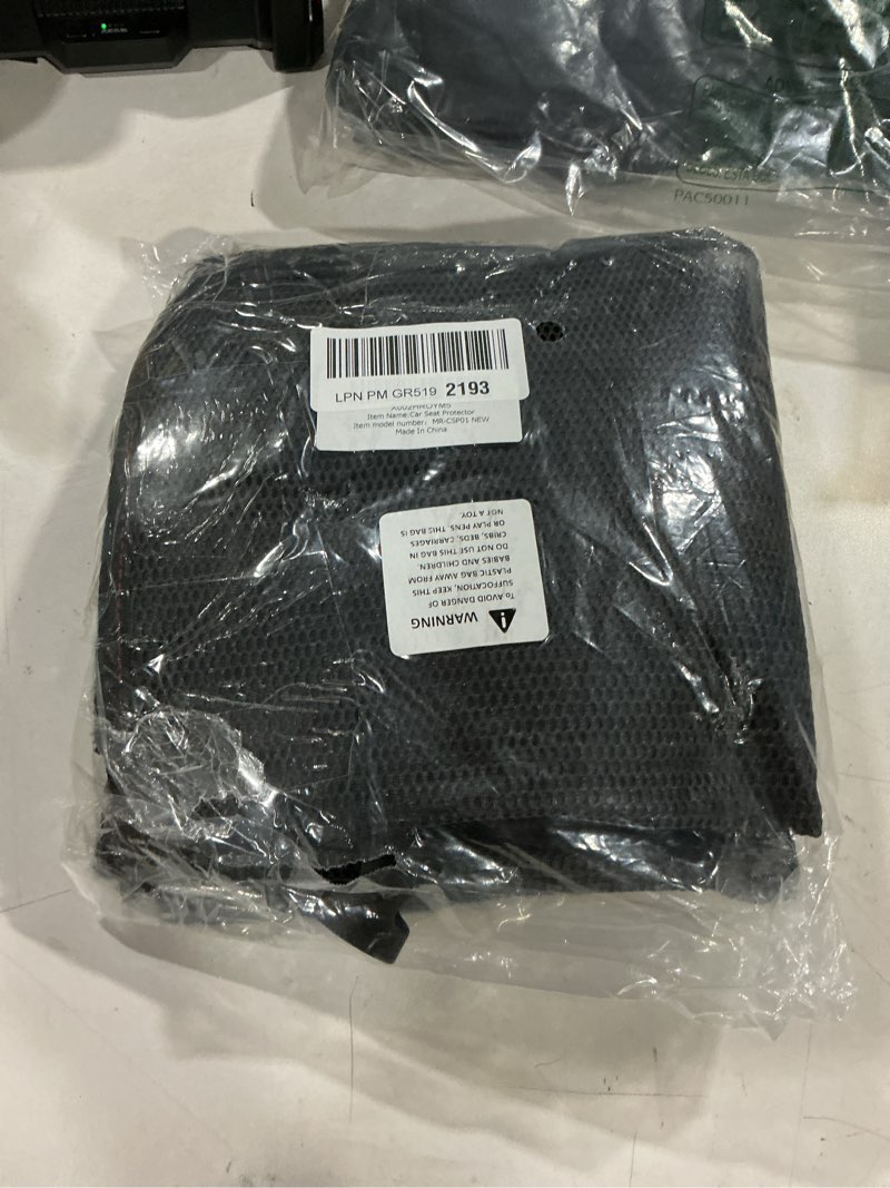 Condition photo showing As Is for morrols car seat protector, 2 pack carseat protector with thick padding, baby/pets for child car seat-mesh pockets-waterproof-universal size(black) 2pcs