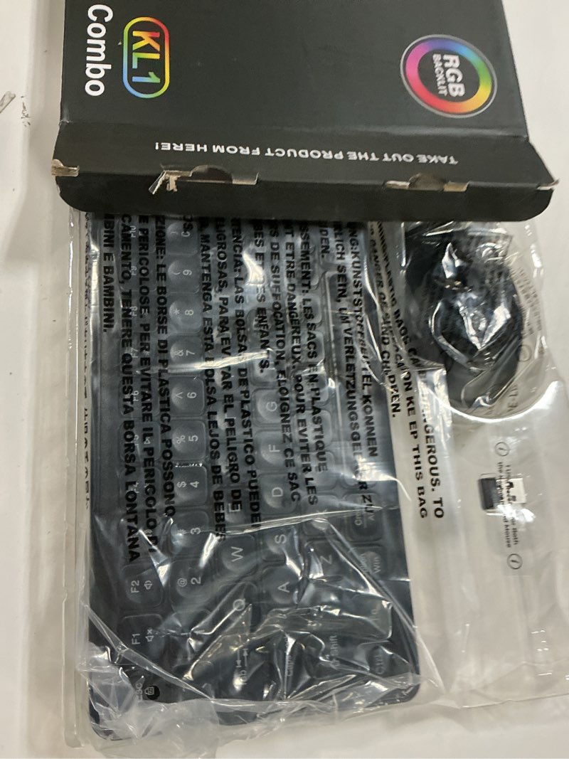 Condition photo showing New/Like New for wireless keyboard and mouse combo, rgb backlit, rechargeable & light up letters, full-size, soft typing, sleep mode, 2.4ghz quiet keyboard set for mac, windows, laptop, pc, trueque (black)