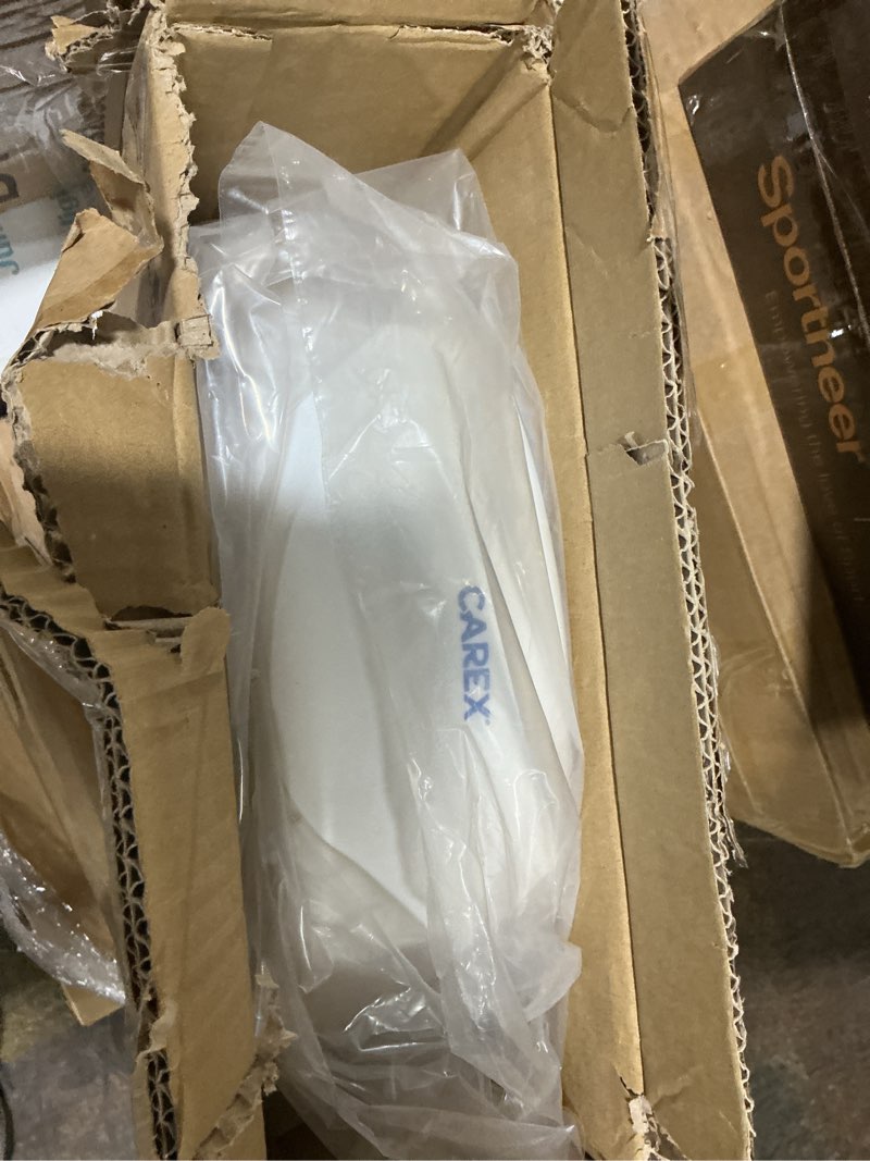 Condition photo showing New/Like New for Carex Toilet Seat Riser, Round Raised Toilet Seat Adds 3.5 inches to Toilet Height, for Assistance B