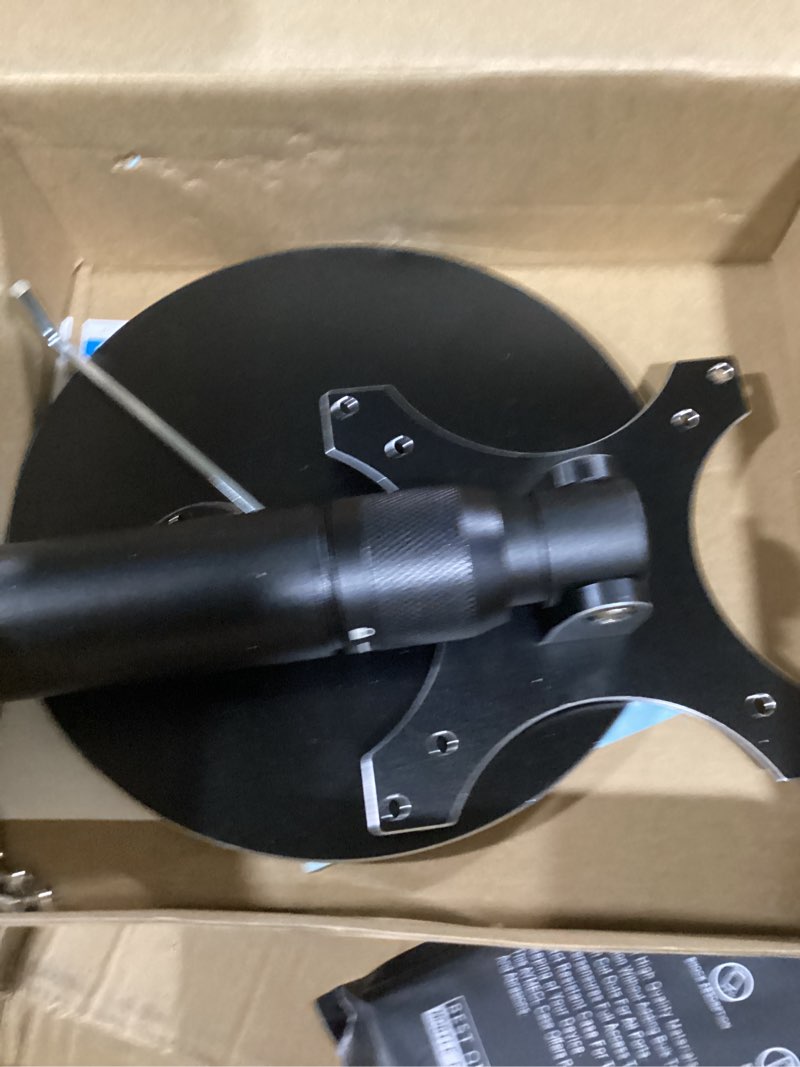 Condition photo showing As Is for Almoz Riser Stand for Echo Show 21, Show 15 (All Generations), Adjustable Height with Swivel and Tilt, Aluminum Holder Stand for Show 21, Sturdy Non-Slip Base, Easy Screw Assembly (Riser-Black)