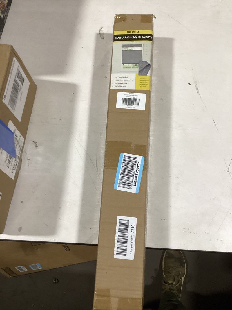 Condition photo showing New/Like New for UNISHADES No Drill Top Down Bottom Up Roman Shades for Windows, 22" W x 64" H, Beige Beige 22" W x 64" H