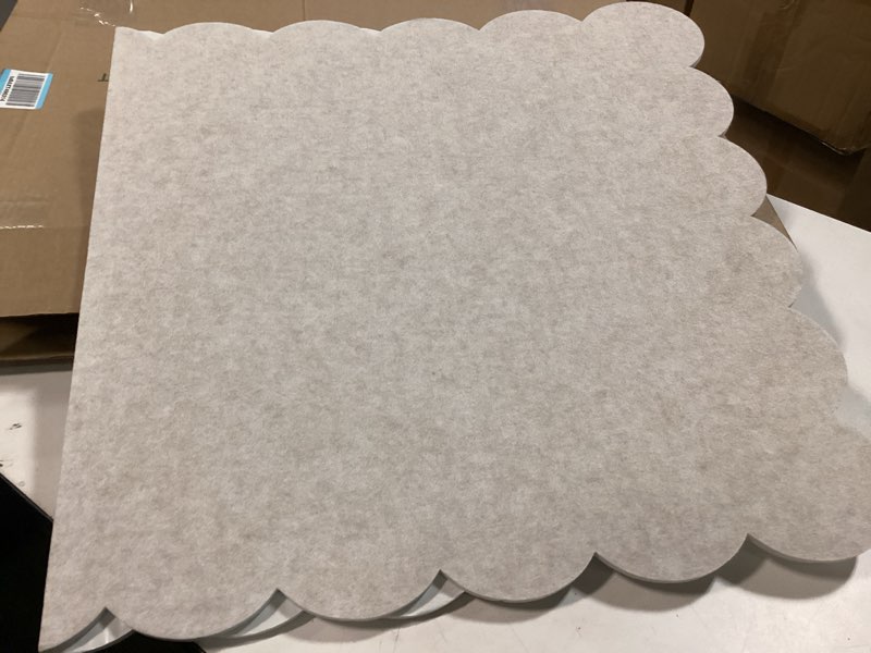 Condition photo showing Good Condition for Scalloped Felt Bulletin Board 36 x 24 Inches Foldable Beige Pin Cork Board Alternative for Wall, 3' x 2' Trifold Picture Vision Self Adhesive Bulletin Decorative Beige 36" x 24"