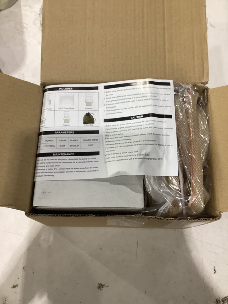 Condition photo showing Good Condition for pool cover pump above ground - submersible water sump pump swimming water removal pumps, with drainage hose & 25 feet extra long power cord, 850 gph inground, 3 adapters blue