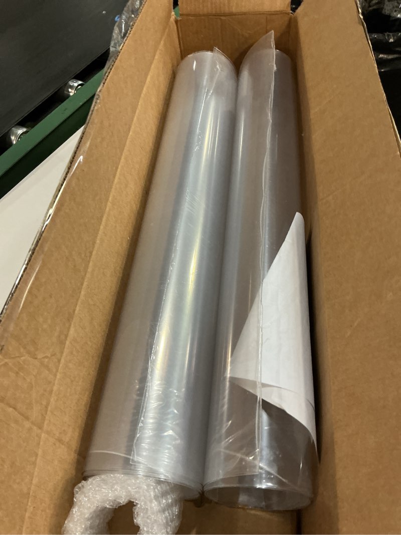 Condition photo showing As Is for 24 x 96 inch extra large pet plexiglass sheets roll, transparent clear flexible plastic sheet for craft, picture frames, sign blank, diy display project, protective barriers 24 x 96 inch 0.8mm