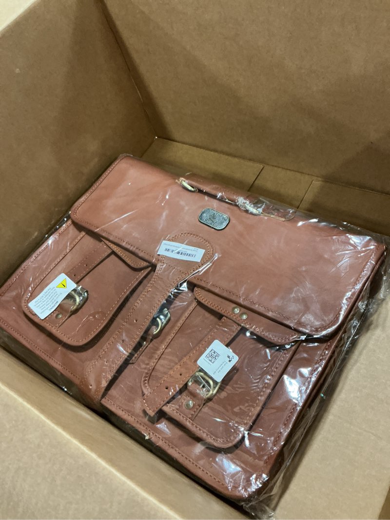 Condition photo showing New/Like New for cuero Leather Messenger Bag for Men, 18 Inch Laptop Crossbody, Handmade Leather Shoulder Satchel Bag for Men, Full Grain Business Briefcase for Office/Work/Travel - Vintage Brown 18 inch Large