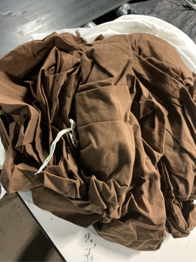 Condition photo showing As Is for bestouch cotton solid duvet cover set linen feel cocoa brown queen | washed cotton, linen feel, soft wrinkle texture, hidden zipper, 8 ties, breathable lightweight durable comfy, 3pcs no insert cocoa brown (no comforter) queen (90" x 90")