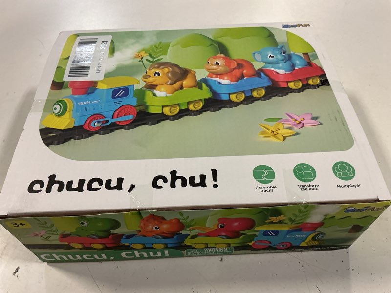 Condition photo showing New/Like New for Train Set for Toddlers w/Steam, Music & Lights - Electric Train Toy for Kids with Tracks Accessories, Includes 3 Animals Car : Lion Gorilla and Elephant, Best Gifts for 3 4 5 6 7+ Years Old Boys Girls