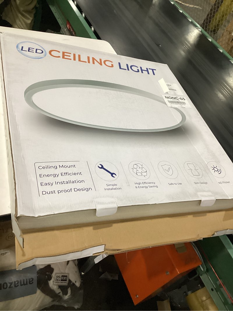 Condition photo showing Good Condition for 24 inch large led flush mount ceiling light fixture,55w,5600lm,3000k/4000k/6000k cct selectable,0.9 inch super slim round ceiling light for bedroom,hallway,kitchen (dimmable white 2pk)