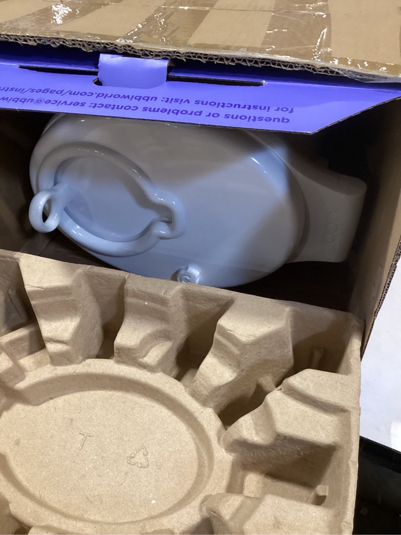 Condition photo showing New/Like New for ubbi steel diaper pail, odor locking, no special bag required, award-winning, registry must-have, white