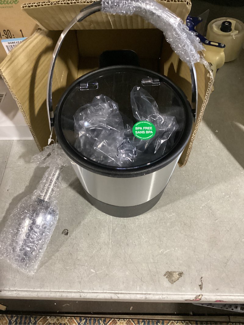 Condition photo showing Good Condition for Oggi Insulated Ice Bucket, 4 Quart / 3.8 L, Stainless Steel, Black. 4-Quart Stainless Steel Bucket with Ice Scoop Ice Bucket