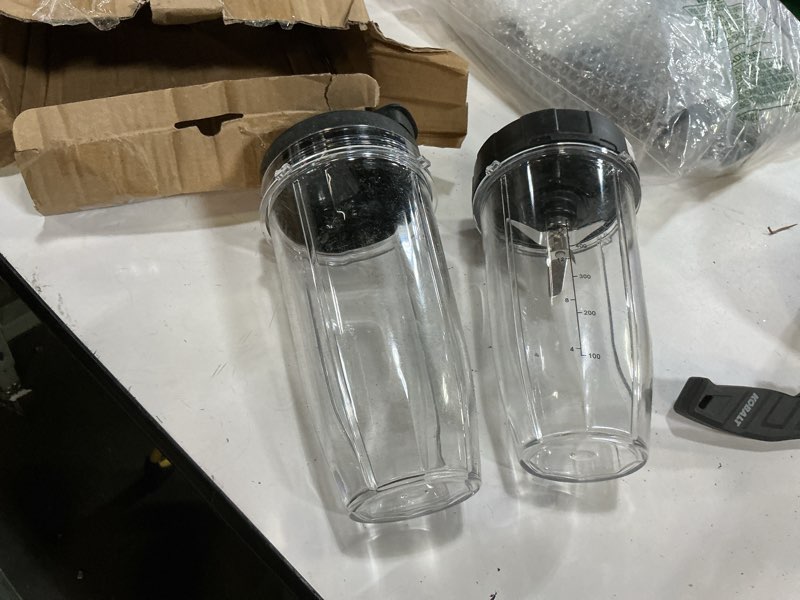 Condition photo showing Good Condition for blender cups replacement parts for ninja,2-pack 24oz blender cups with sip & seal lids,7 fins blender replacement blade compatible with ninja bn401 bn751 bn801 bl480-30 bl642-30 bl682 bl687 nn102