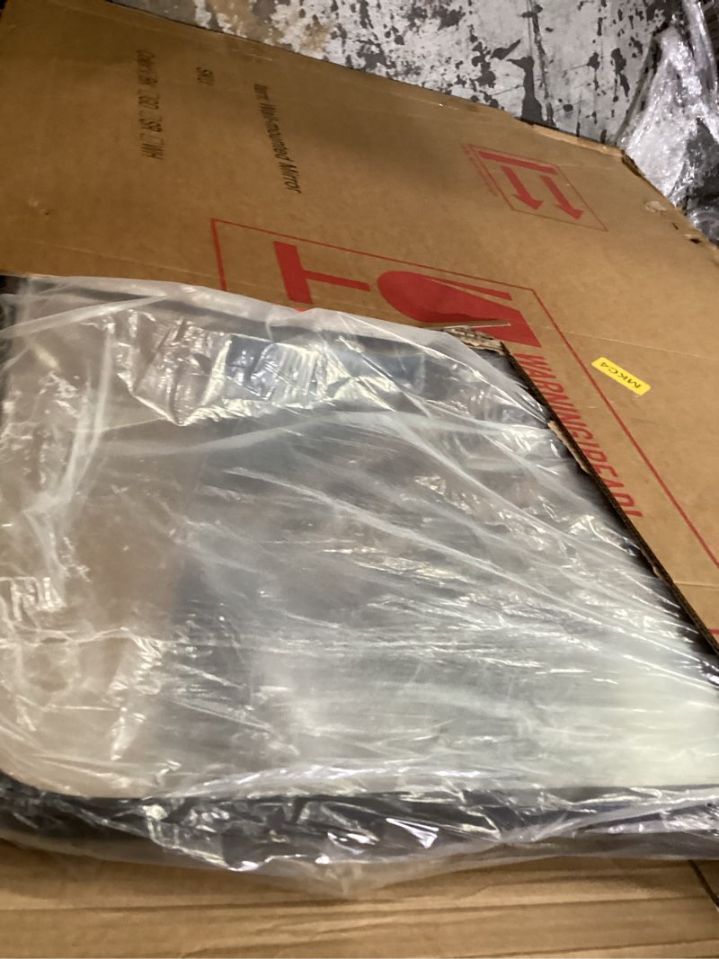 Condition photo showing New/Like New for 30"x40" black arched mirror for bathroom, wall mounted mirror, aluminum alloy brushed framed wall mirror, anti-rust, large mirror for over sink, bedroom, entryway (vertical)