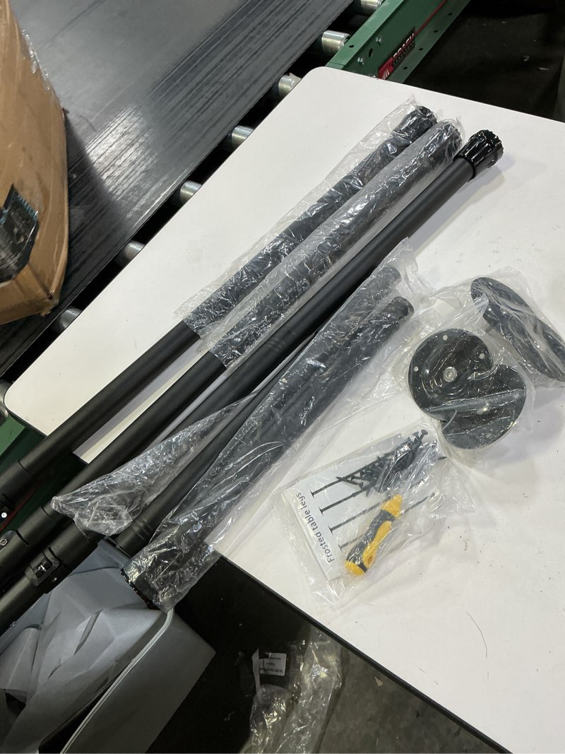 Condition photo showing As Is for Premade Round Metal Desk Legs, 17 to 30inch Telescoping Round Office Table Legs Heavy Duty Set of 4 Stainless Steel Tube Portable DIY Furniture Screw in Table Legs Sturdy