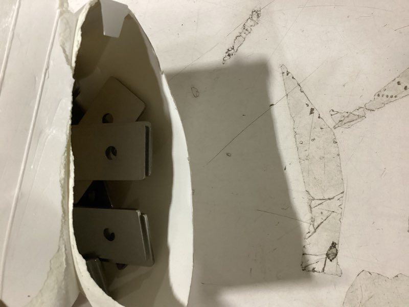 Condition photo showing As Is for 20 Pcs Slatwall Metal Plate Mount Backplate Mounting Adapter to Make Items Slatwall Compatible Heavy Duty Steel Bracket with 3 Pre-drilled Holes Backplate for Secure Displays