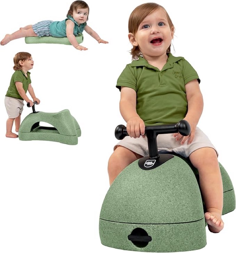 nuby boogie buggy 3-in-1 scooter for kids – walker, scooter & caster board, lightweight epp foam, waterproof, indoor & outdoor ride-on toy, balance & coordination development, green boogie buggy