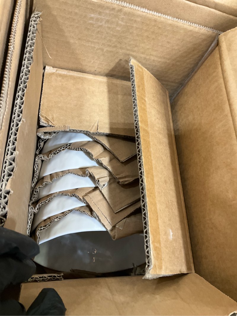 Condition photo showing Good Condition for famiware porcelain kitchen plates and bowls set, modern dishes set for 6, handmade wave edge dinnerware sets, microwave and dishwasher safe tableware, polar white (24pc) polar white oversized set(24pcs)