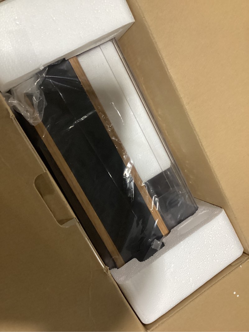 Condition photo showing New/Like New for Vinyl Record Player Bluetooth Turntable with Built in Stereo Speakers Belt Drive 3 Speeds Vintage Turntables for Vinyl Records Support RCA Output, Aux in, Auto Stop, Light Walnut