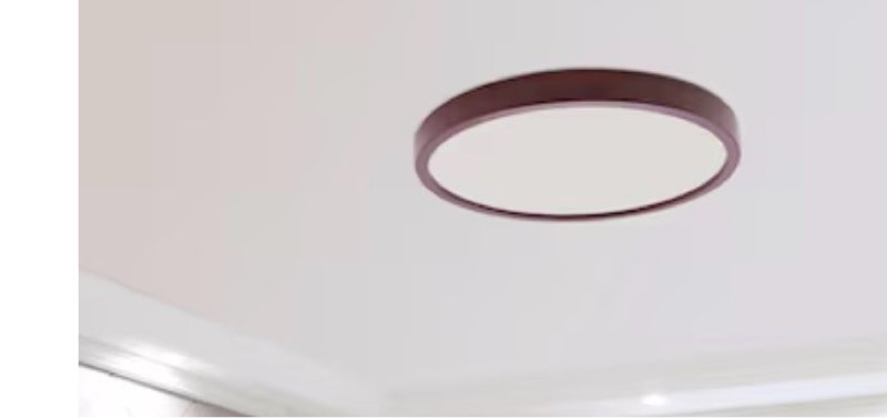 Project Source Adjustable Color Temperature 13-in Bronze Indoor 1 -Light LED Flush Mount Light