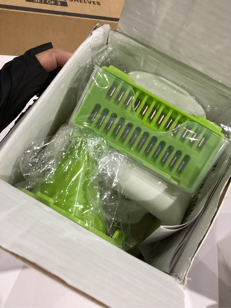 Condition photo showing Good Condition for Pro-Series 20-in-1 Vegetable Chopper, Dewpeton Mandoline Slicer, Veggie Chopper, Food Chopper with Container, Vegetable Cutter Chopper & Spiralizer for Onion Salad (Home Essential Gadget & Kitchen) White 10 Blades