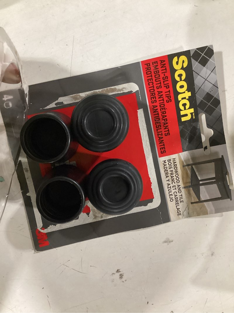 Condition photo showing Good Condition for scotch 4pk rubber chair tips black