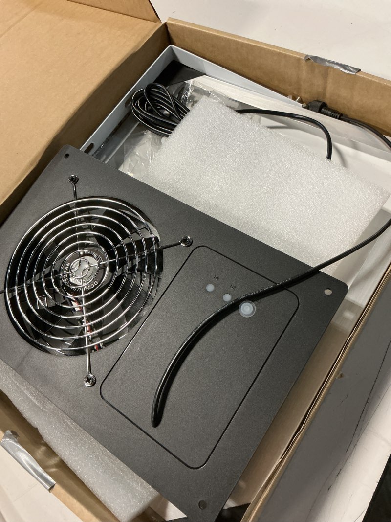 Condition photo showing Good Condition for solar powered fan with 15000mah battery & timer, 25w 3500rpm high-speed solar exhaust fan, low noise waterproof ventilation for chicken coop, greenhouse, shed, pet house & window 11 inches