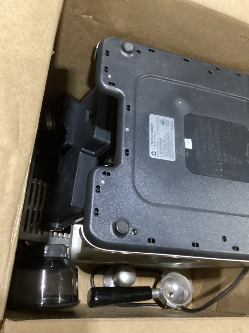 Condition photo showing As Is for Garvee Stainless Steel Espresso Machine with Grinder & 20 Bar Pressure, 2.8L Removable Water Tank, Milk Frother Steam Wand for Latte/Cappuccino - Adjustable Shot Volume, Professional Home/Office Use 20bar Sliver