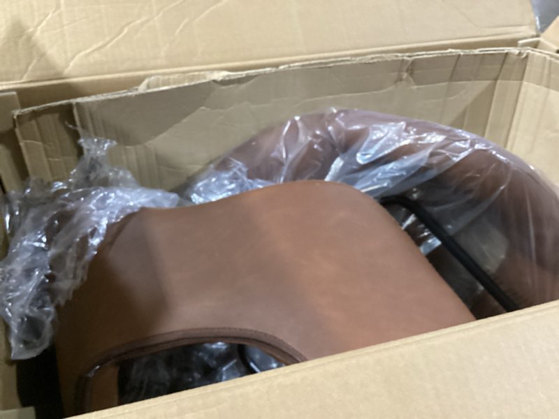 Condition photo showing Good Condition for set of 2 margarite contemporary barstools faux leather dark brown - lumisource
