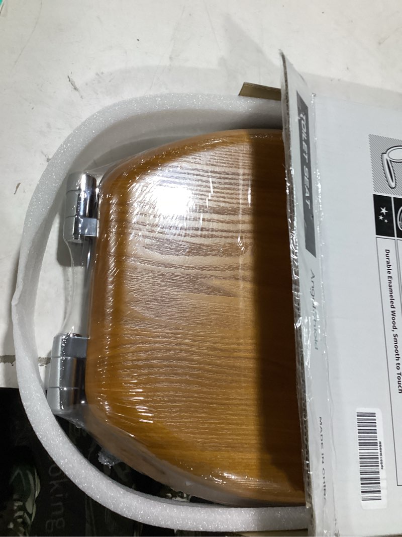 Condition photo showing New/Like New for Angel Shield Wood Toilet Seat Elongated with Soft Close,Easy Clean,Quick-Release Hinges(Elongated,Wood) Elongated-18.5" Wood