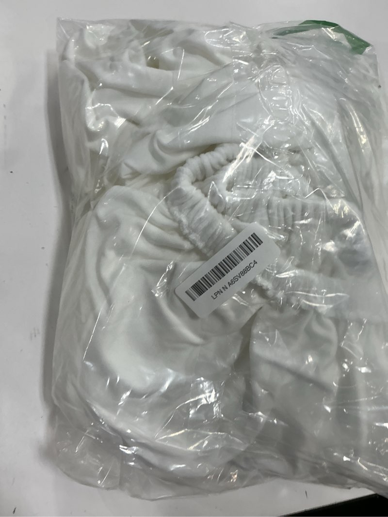 Condition photo showing Good Condition for DUJUIKE Bed Headboard Cover for Queen, Stretch Bed Head Board Slipcover Covers, Dustproof Protector Velvet Cover for Upholstered Headboard (White, for Queen Headboard (59"-67")) Queen Headboard Length (59"-67") White