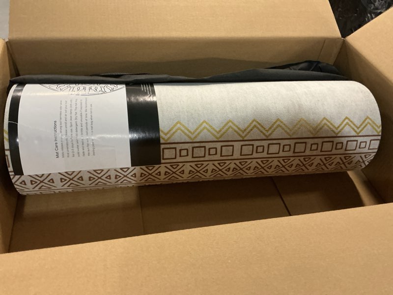 Condition photo showing As Is for nuveti Yoga Mat Print Extra Thick TPE Non Slip Fitness Exercise Mat with Carrying Bag,72"x24" Extra Thick 6MM Exercise & Workout Mat for Yoga, Pilates Fitness and Floor Exercises QQS