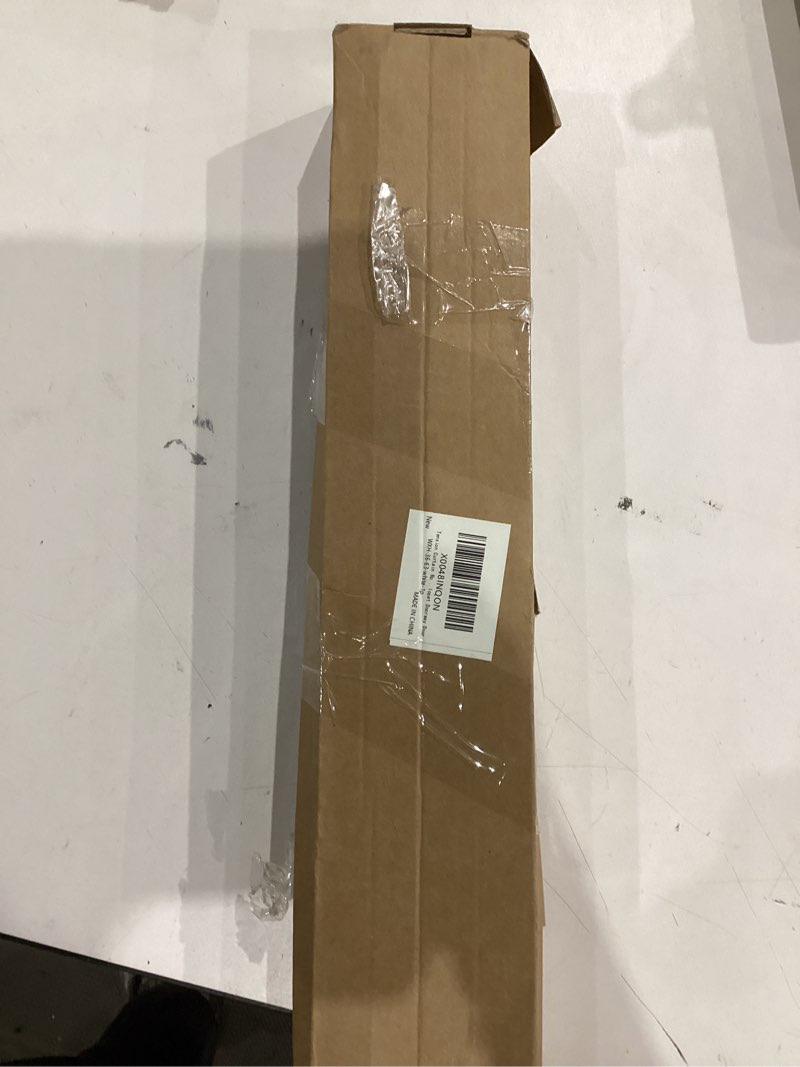 Condition photo showing As Is for Tension Curtain Rod 30 To 63 Inch White Tension Rods Adjustable Spring Loaded Curtain Rods 7/8" Curtains Rods No Drilling Tension Rods For Windows Bedroom Closet Doorway Door White-1PCS 30-63IN