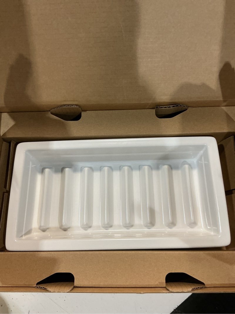 Condition photo showing Good Condition for sunpack 10" x 20" extra strength plastic seed starting tray, white, 2.5" - no drainage holes, ideal for greenhouses or indoor gardening - made of bpa-free plastic