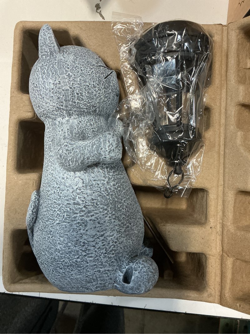 Condition photo showing New/Like New for Qeeman Garden Decor Statues: Mothers Day Birthday for Mom Grandma Women Sister Wife Lady Lover - Front Patio Balcony Yard Art Lawn Ornaments Porch Outdoor Outside Decorations (Cat)