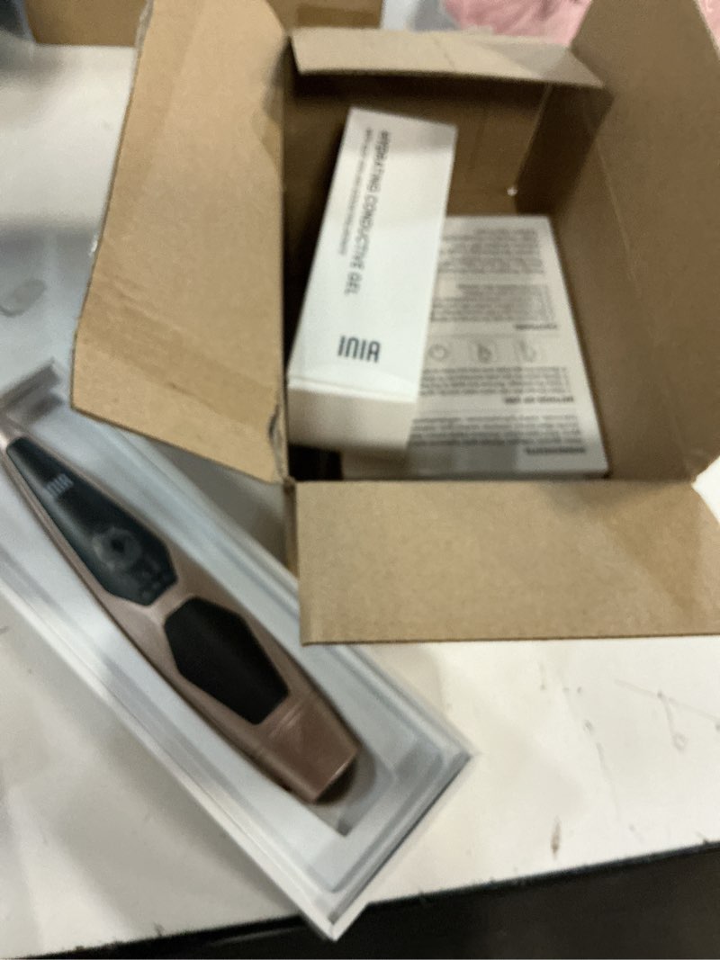 Condition photo showing New/Like New for exp-12/08/2028) inia 4-in-1 eye massager tool under eye red light therapy for face, eye lift depuffing wand with heat & vibration for dark circles, puffiness & skin firming – enhances skincare routine