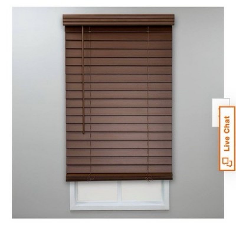 Item similar)))Dark Oak Cordless Room Darkening Faux Wood Blinds