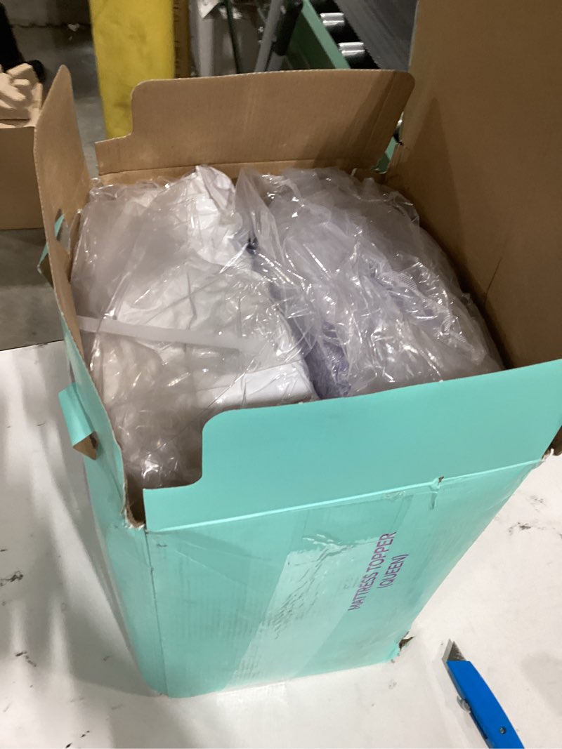 Condition photo showing New/Like New for Dual Layer 4 Inch Memory Foam Mattress Topper Queen - 2 Inch Gel Memory Foam and 2 Inch Pillow Top Mattress Pad, 7-Zone Egg Crate Mattress Topper