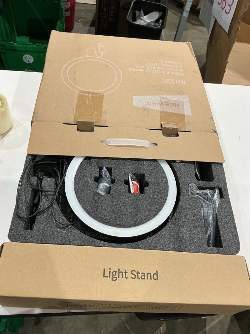 Condition photo showing Good Condition for similar to neewer 12\" 24w power led ring light with tripod stand, bi color 2900-7000k, usb c pd input, cri97+ 1810lux/0.5m compatible with iphone makeup studio streaming selfie video recording, rh12b k2 rh12b 12\" k2