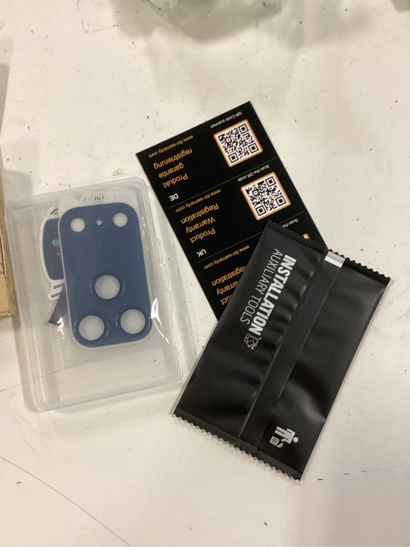 Condition photo showing Good Condition for Uyiton Compatible with iPhone 17 Pro Max Camera Lens Protector - [Not Easy to Break][Strong Adsorption][Case-Friendly] Metal Tempered Glass Rear Camera Screen Cover - Deep Blue Deep Blue 17 Pro Max