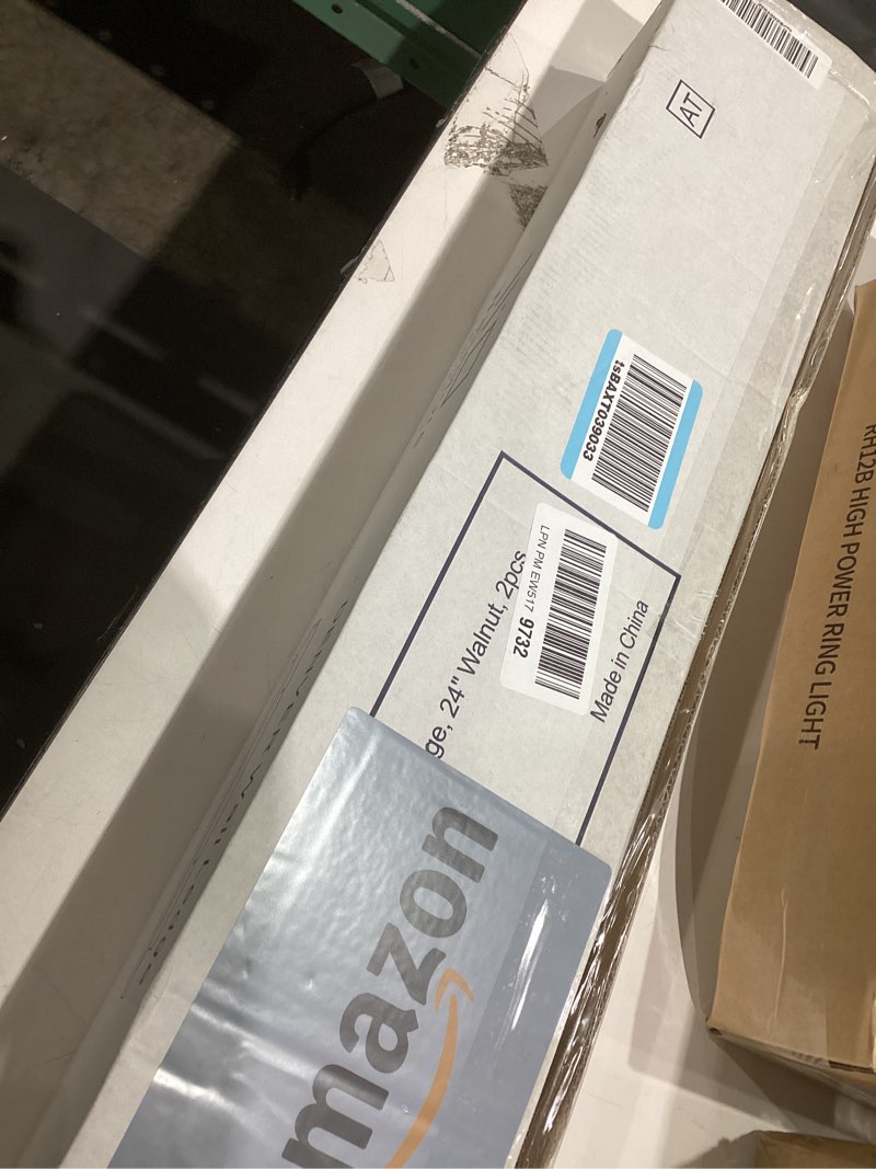 Condition photo showing Good Condition for Wallniture Denver 24" Floating Shelves for Wall Collage, Picture Ledge Shelf, Living Room Bookshelf, Wall Shelf for Kitchen, Kids Room Shelves, Walnut Color Set of 2