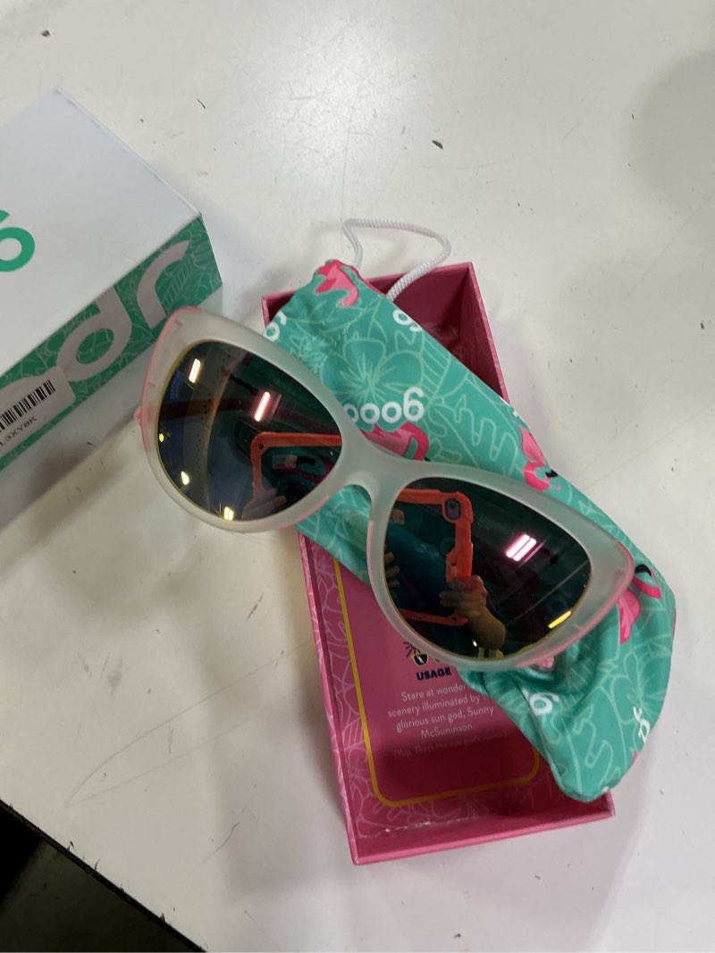 Condition photo showing New/Like New for goodr glam g polarized sunglasses women – medium fit, cat-eye frames, uv400, gradient/mirrored lenses, no slip, multi styles rainbow runway ready
