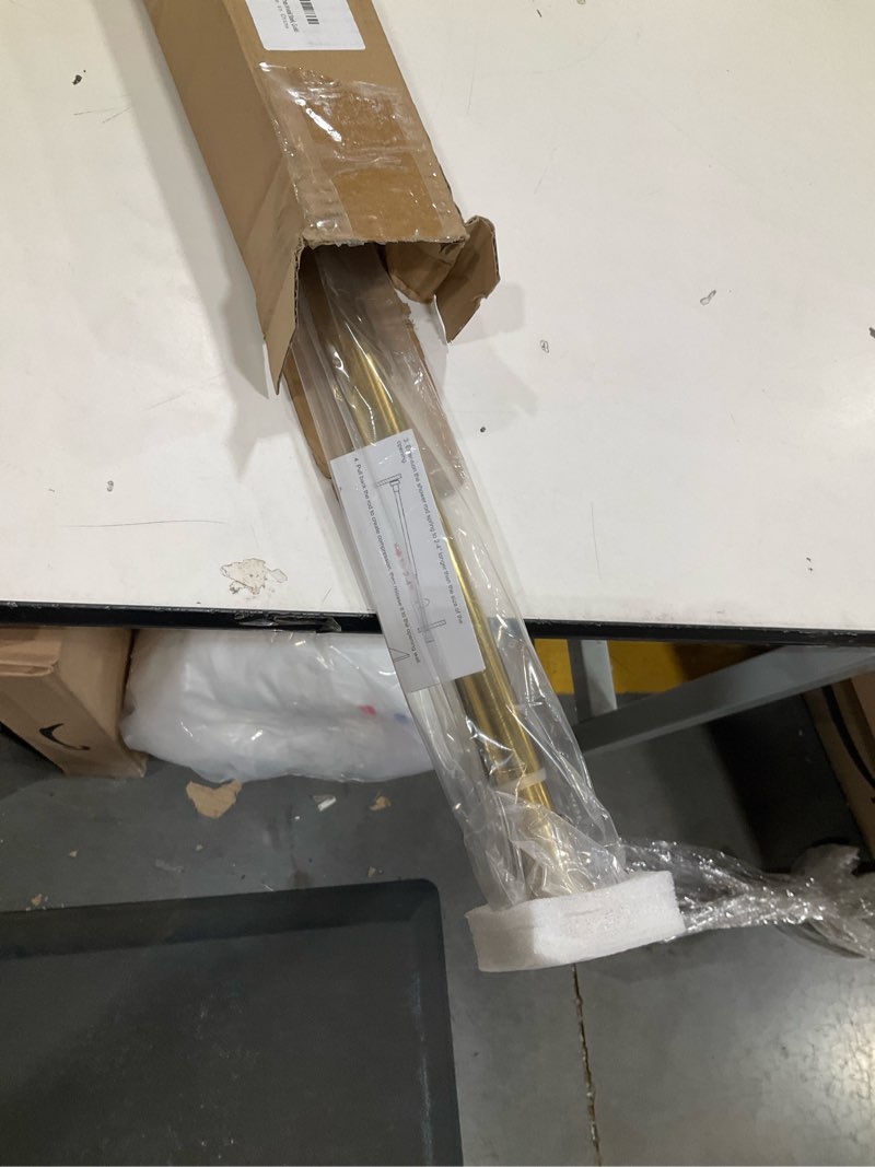 Condition photo showing Good Condition for shower curtain rod tension- no drill non-slip spring tension shower rod for window or bathroom, 43-73 inches metal steel, gold 43-73 inches gold