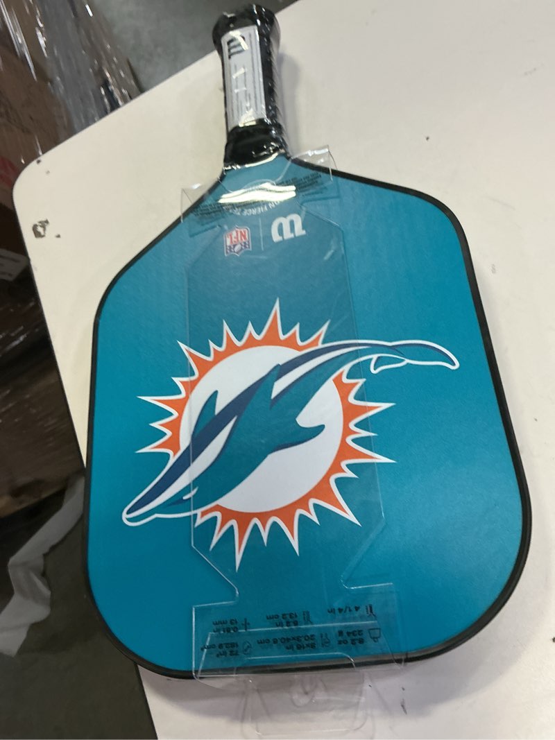 Condition photo showing Good Condition for wilson nfl collection fierce team pickleball paddles - grip size 2-4 1/4" miami dolphins