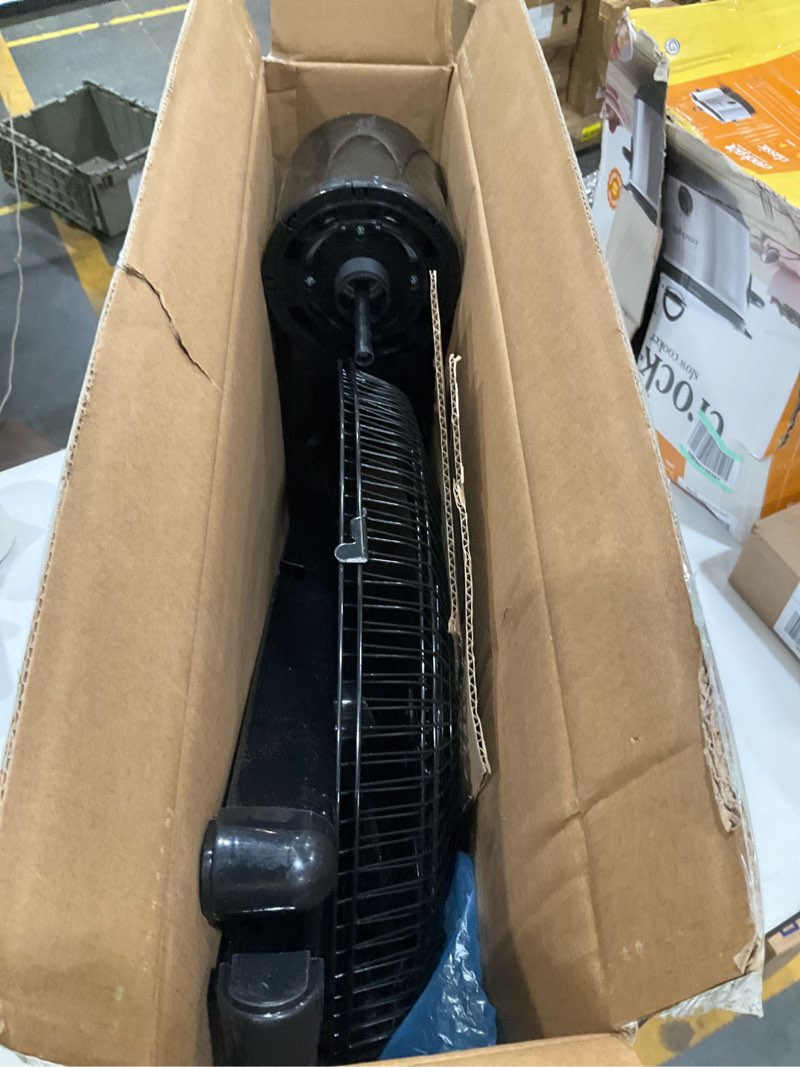 Condition photo showing Good Condition for holmes 16" digital stand fan, 80° oscillation, 3 speeds, 3 modes, 7.5 hour timer, adjustable height, 30° adjustable head tilt, ideal for home, bedroom or office, remote control, black black 16 inch